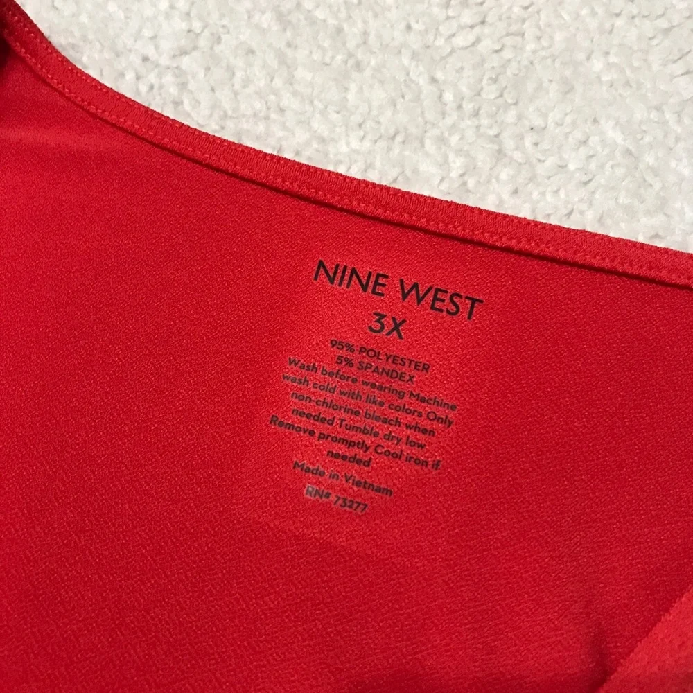 Nine West Faux Wrap Mini Dress Red Size 3X